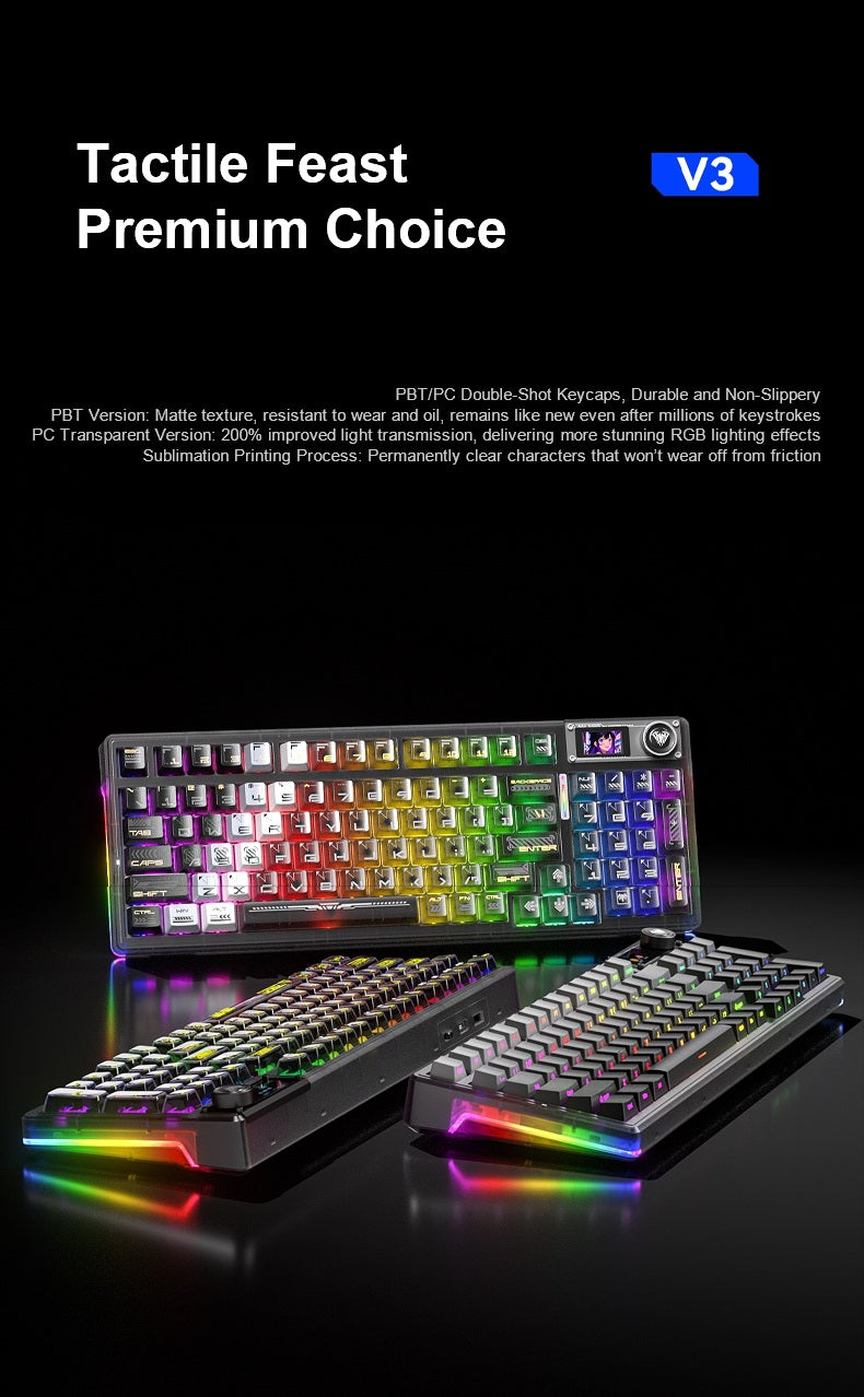 AULA F98PRO V3 Customizable Keyboard |Tri-Mode | Smart Screen
