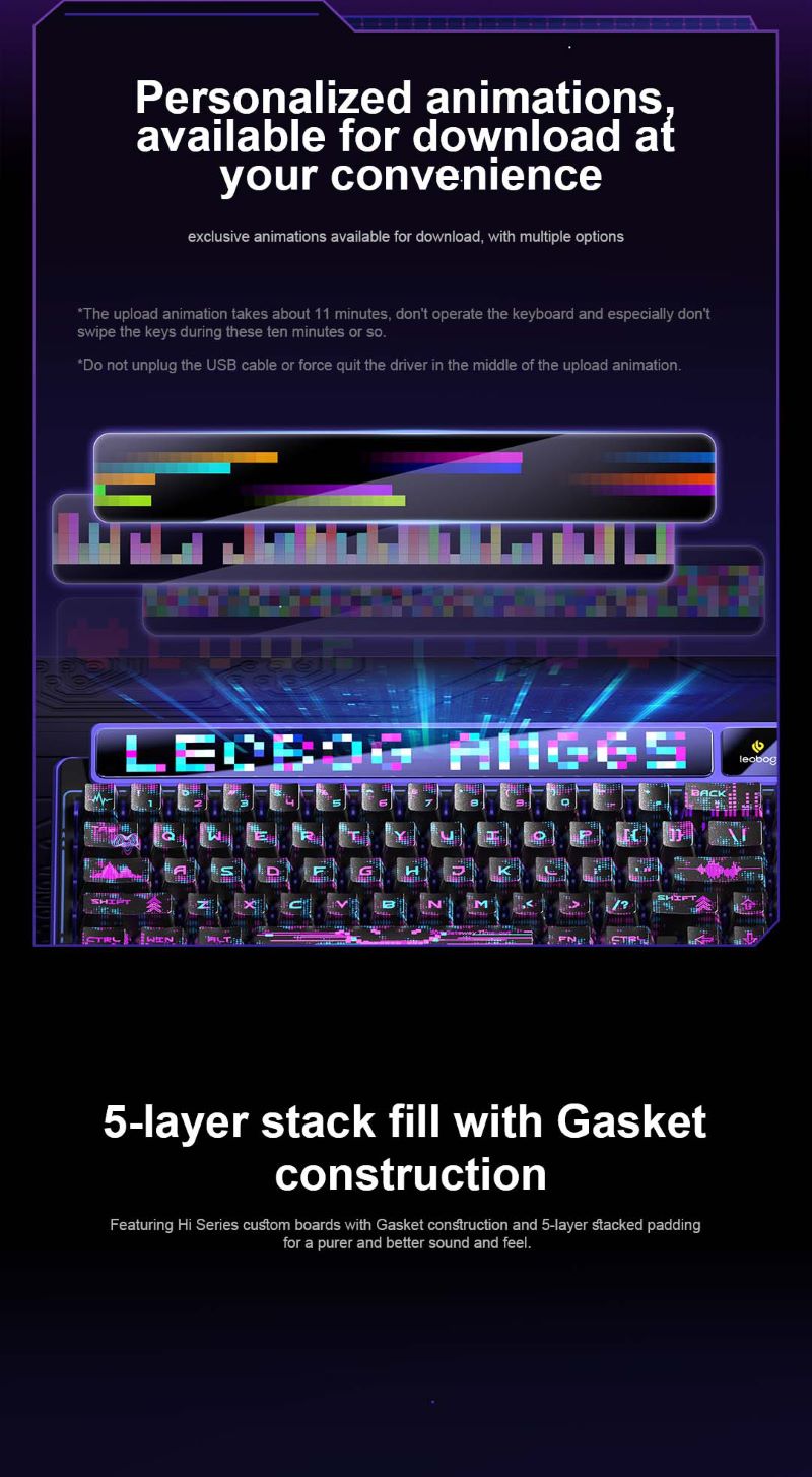 AULA-LEOBOG AMG65 Gasket Mechanical Keyboard | Smart Screen | 65%