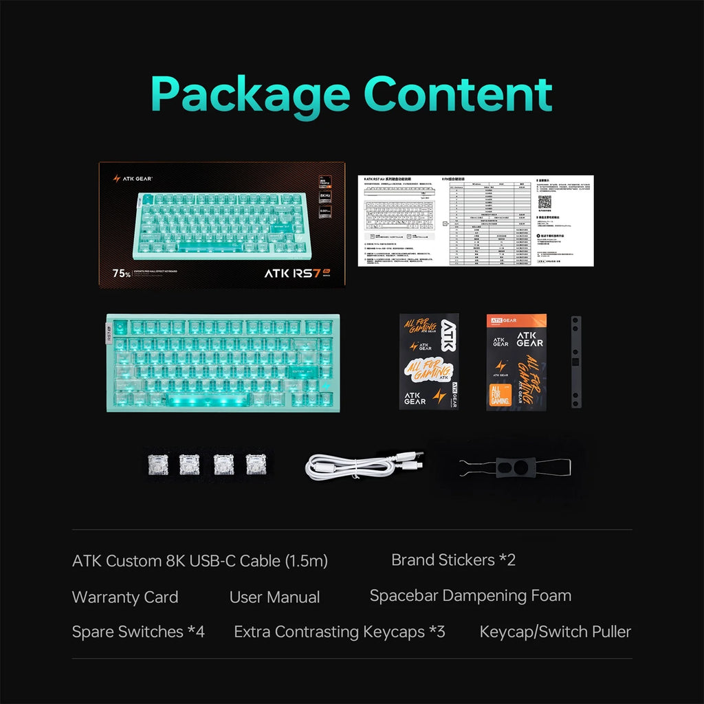 ATK RS7 Air Esports Hall Effect Keyboard75% Magnetic Gaming Keyboard | 0.08ms Latency