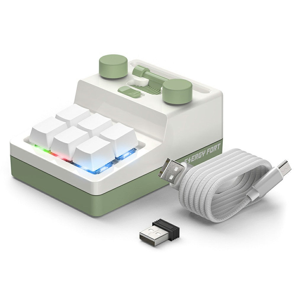 Bluetooth Mechanical Macro Pad | 6-Key Programmable RGB Knob