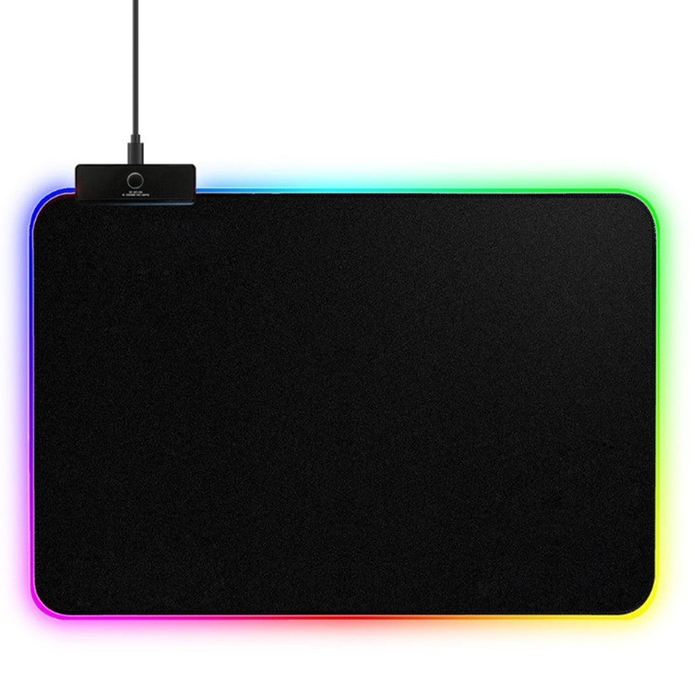 Compact RGB Gaming Mouse Pad | 350x250x3mm LED Light-Up Anti-Slip Desk Mat