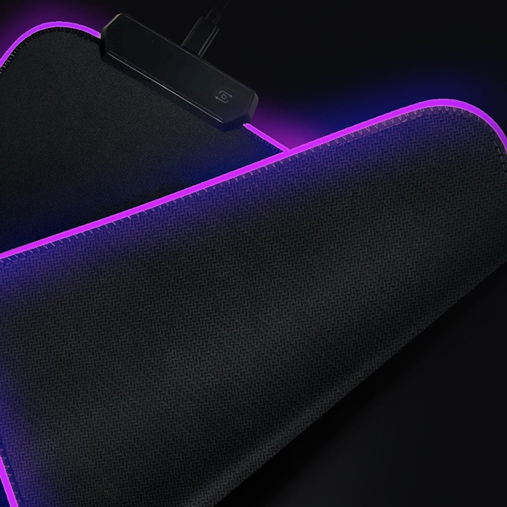 Compact RGB Gaming Mouse Pad | 350x250x3mm LED Light-Up Anti-Slip Desk Mat