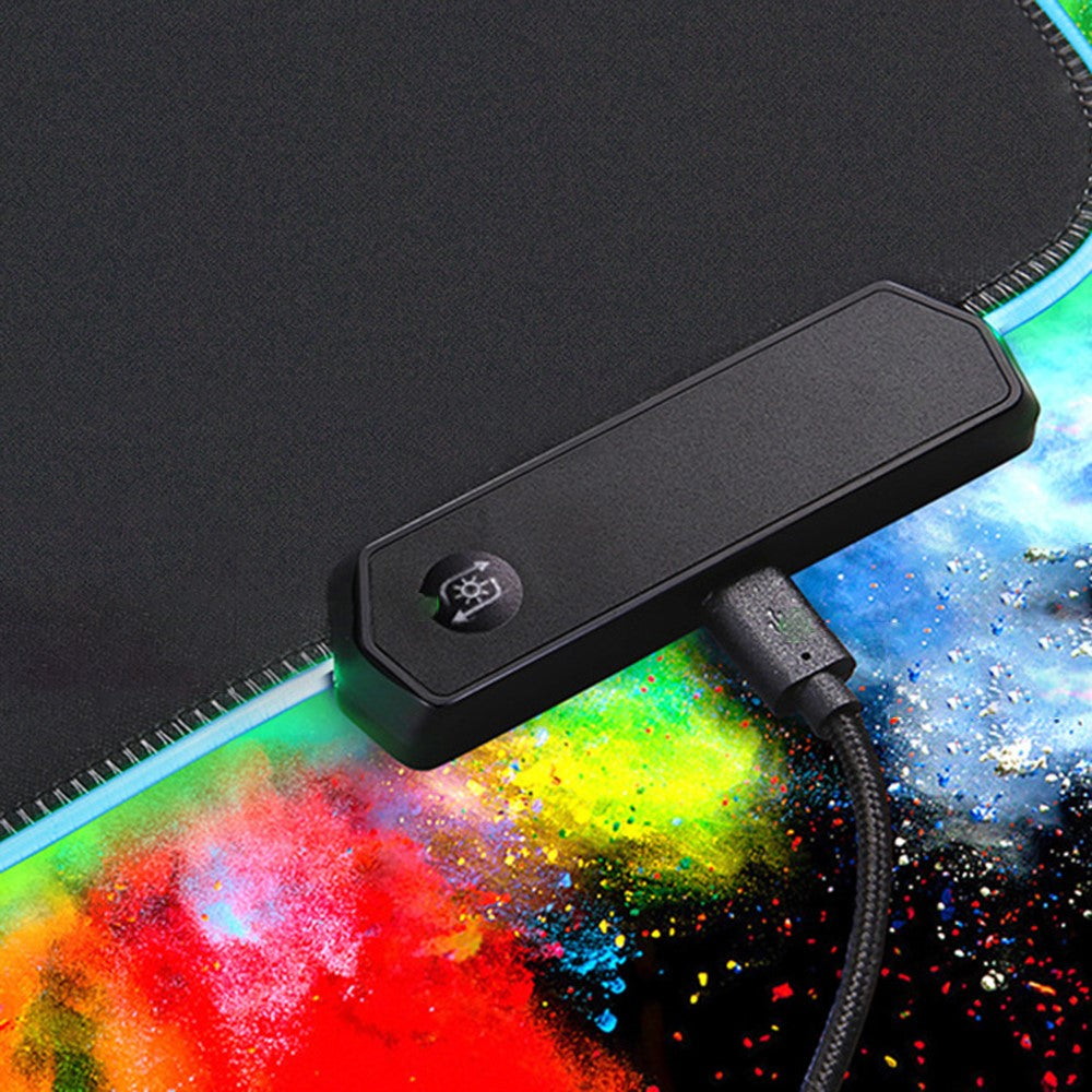 Compact RGB Gaming Mouse Pad | 350x250x3mm LED Light-Up Anti-Slip Desk Mat