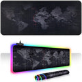 World Map RGB Gaming Mouse Pad | 14 Lighting Modes Large 800x300mm