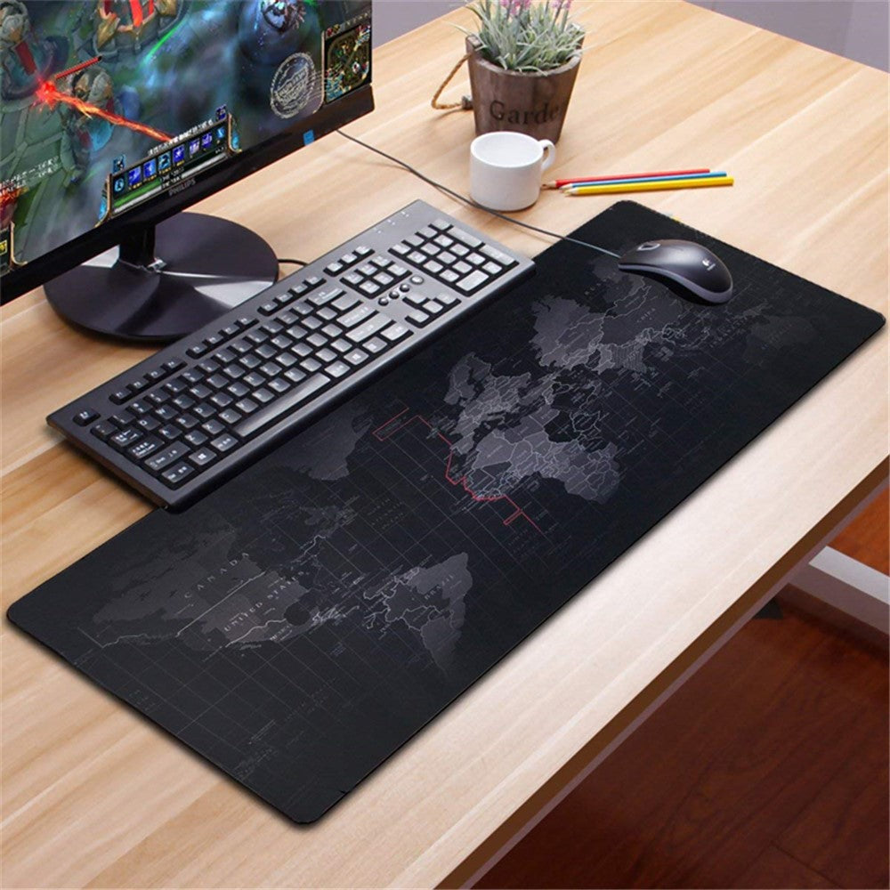 World Map RGB Gaming Mouse Pad | 14 Lighting Modes Large 800x300mm
