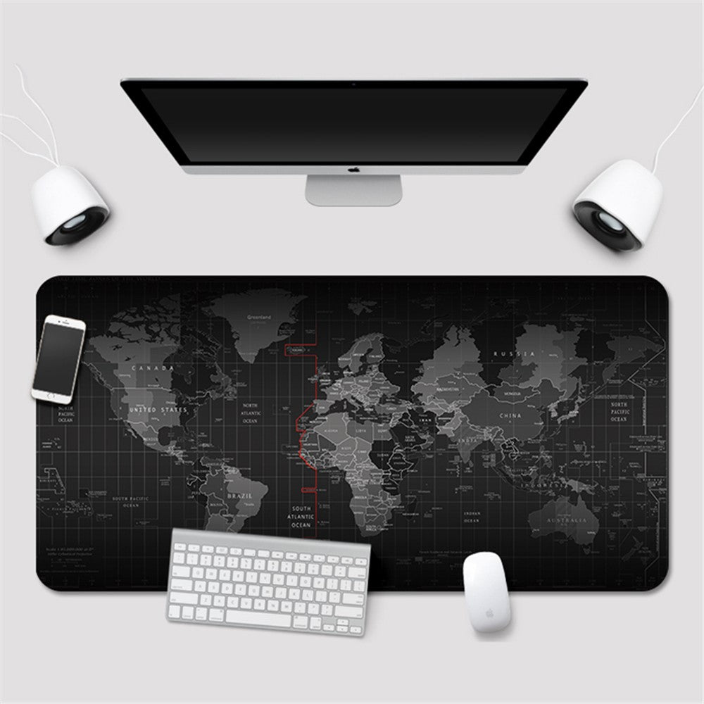 World Map RGB Gaming Mouse Pad | 14 Lighting Modes Large 800x300mm