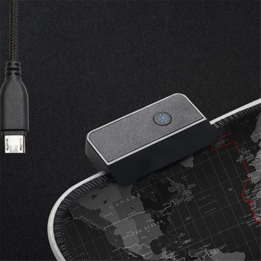 World Map RGB Gaming Mouse Pad | 14 Lighting Modes Large 800x300mm