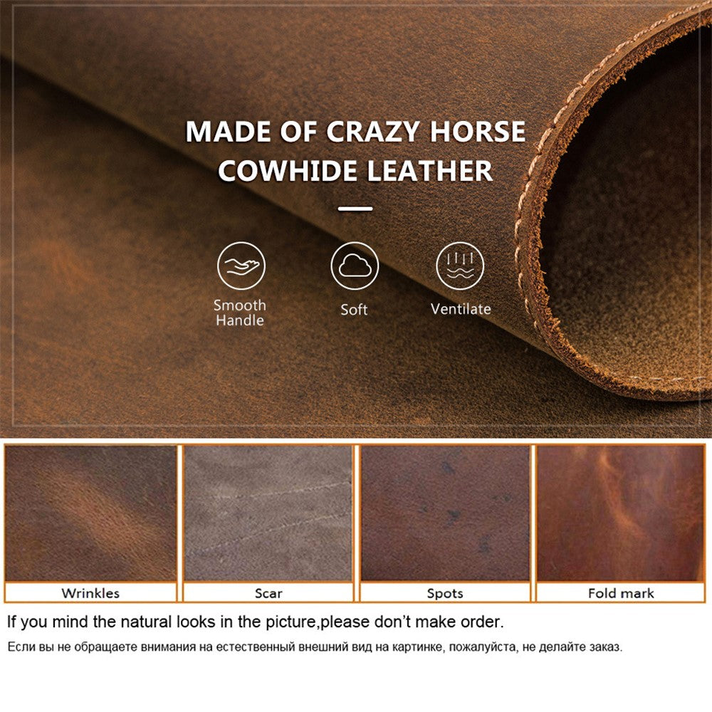 Contacts Family Genuine Leather Large Desk Mat | 90x45cm Crazy Horse Texture
