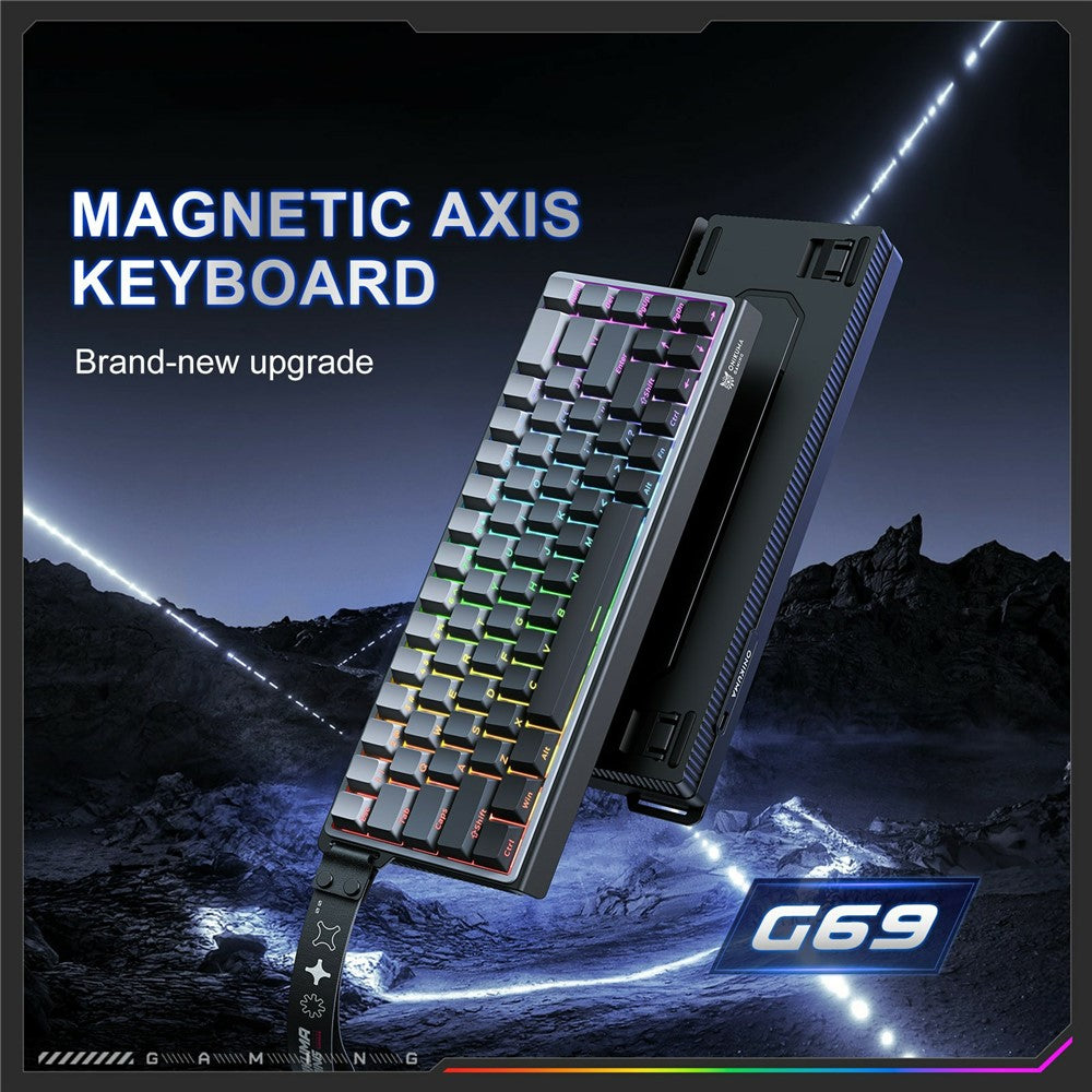ONIKUMA G69 68 Keys Hot Swappable Keyboard for Mac / Windows / Android Magnetic Axis Gaming Keyboard with RGB Light