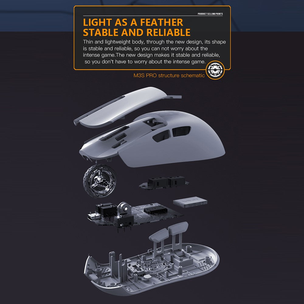 Darmoshark M3S Pro Wireless Mouse | 26000 DPI PAW3395 54g