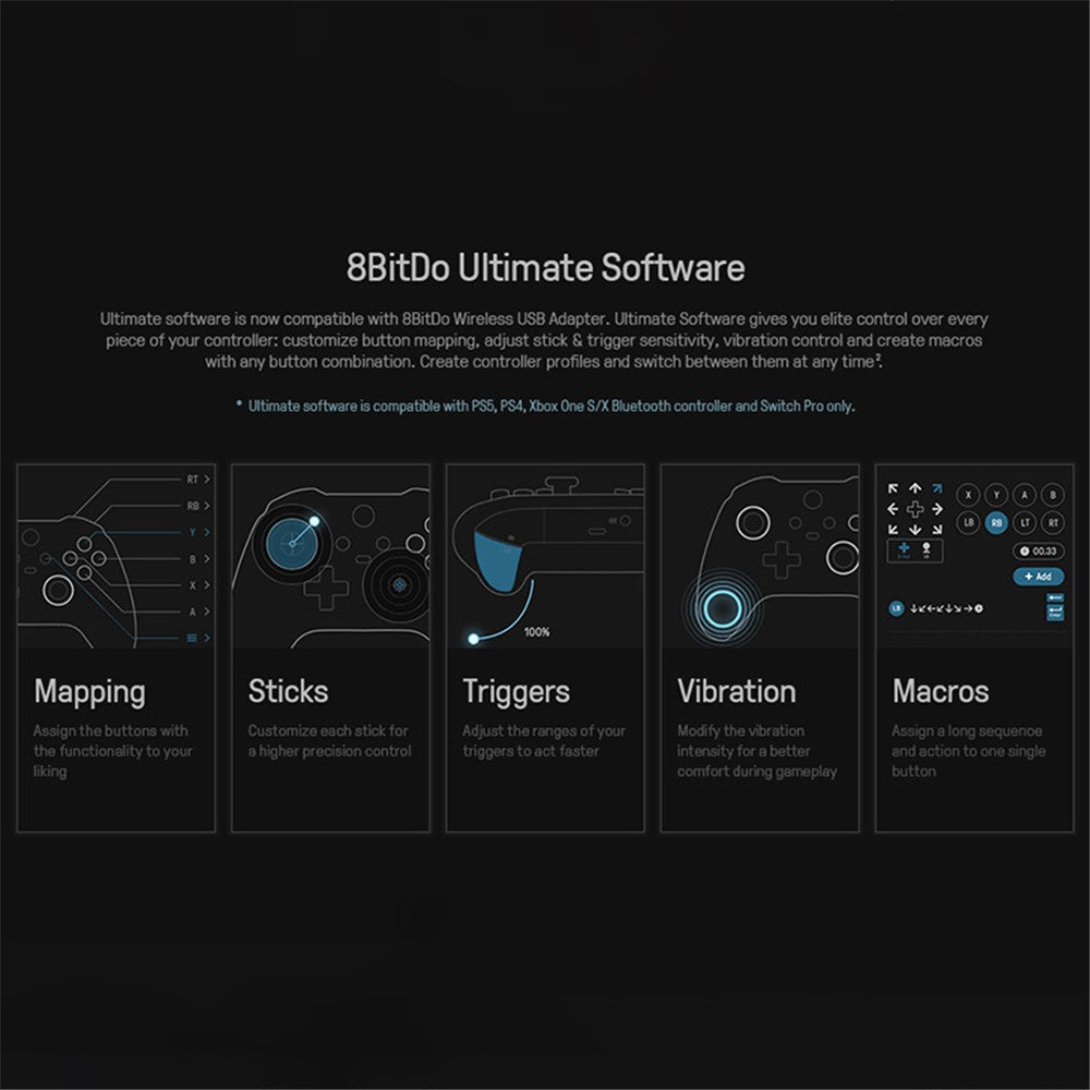 8BitDo USB Wireless Adapter 2 | Bluetooth Receiver for Xbox, PS5, PS4 & Switch