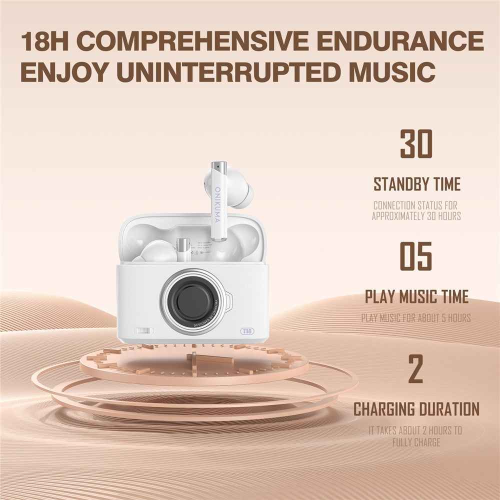 ONIKUMA T18 TWS Bluetooth-compatible Earphone Noise Cancelling Low Latency Gaming Music Headset