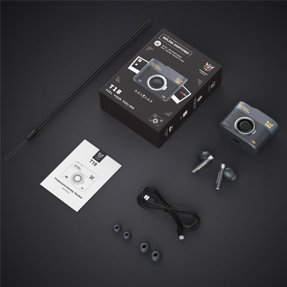 ONIKUMA T18 TWS Bluetooth-compatible Earphone Noise Cancelling Low Latency Gaming Music Headset