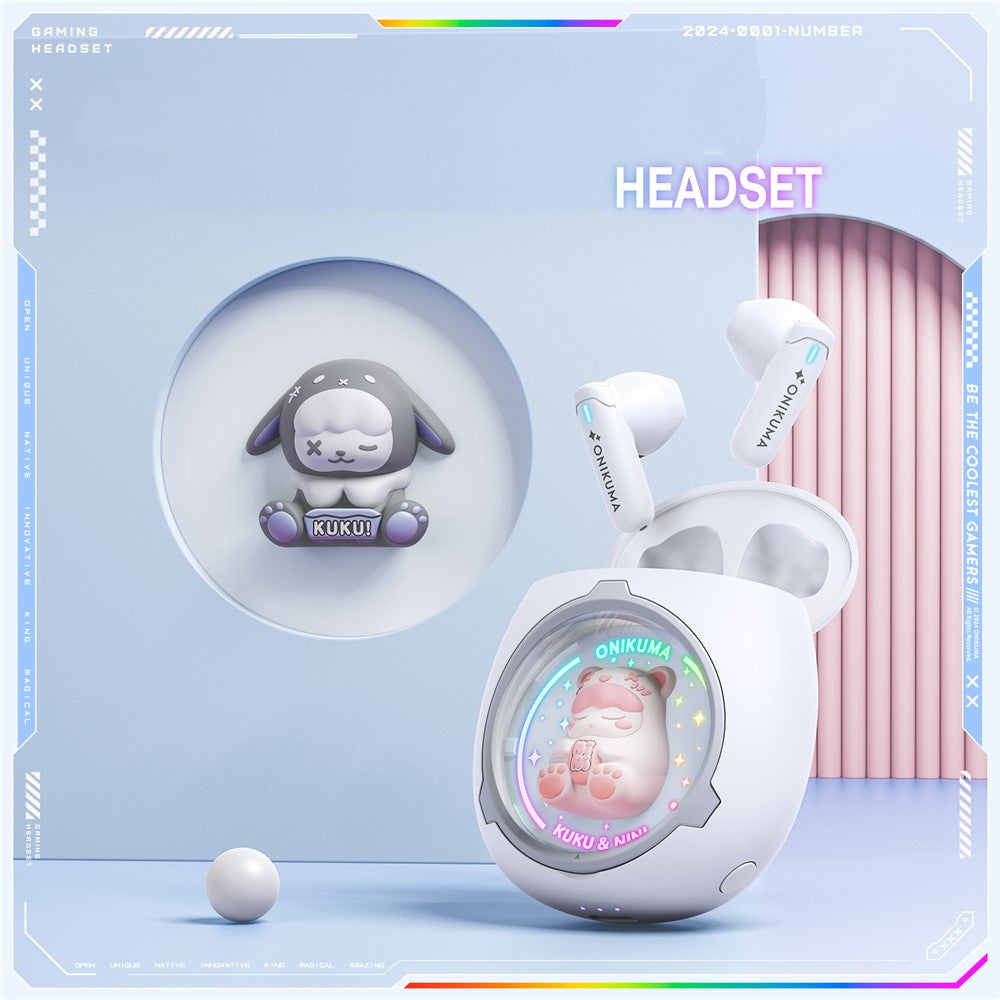 ONIKUMA T302 Space Capsule Earphones | Cute BT 5.3 HiFi Sound