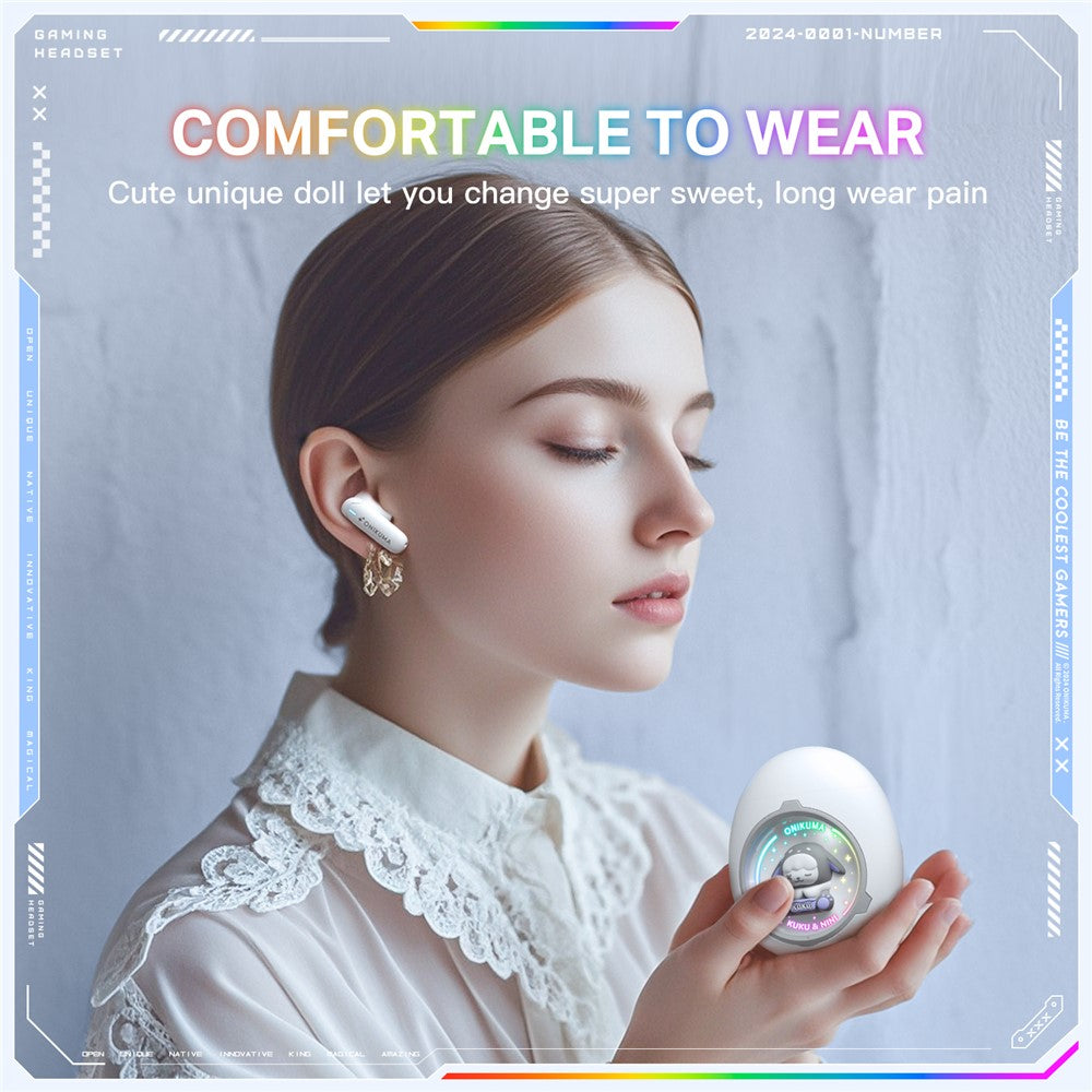 ONIKUMA T302 Cute Space Capsule Bluetooth-compatible Headset HiFi Music Wireless Earphones