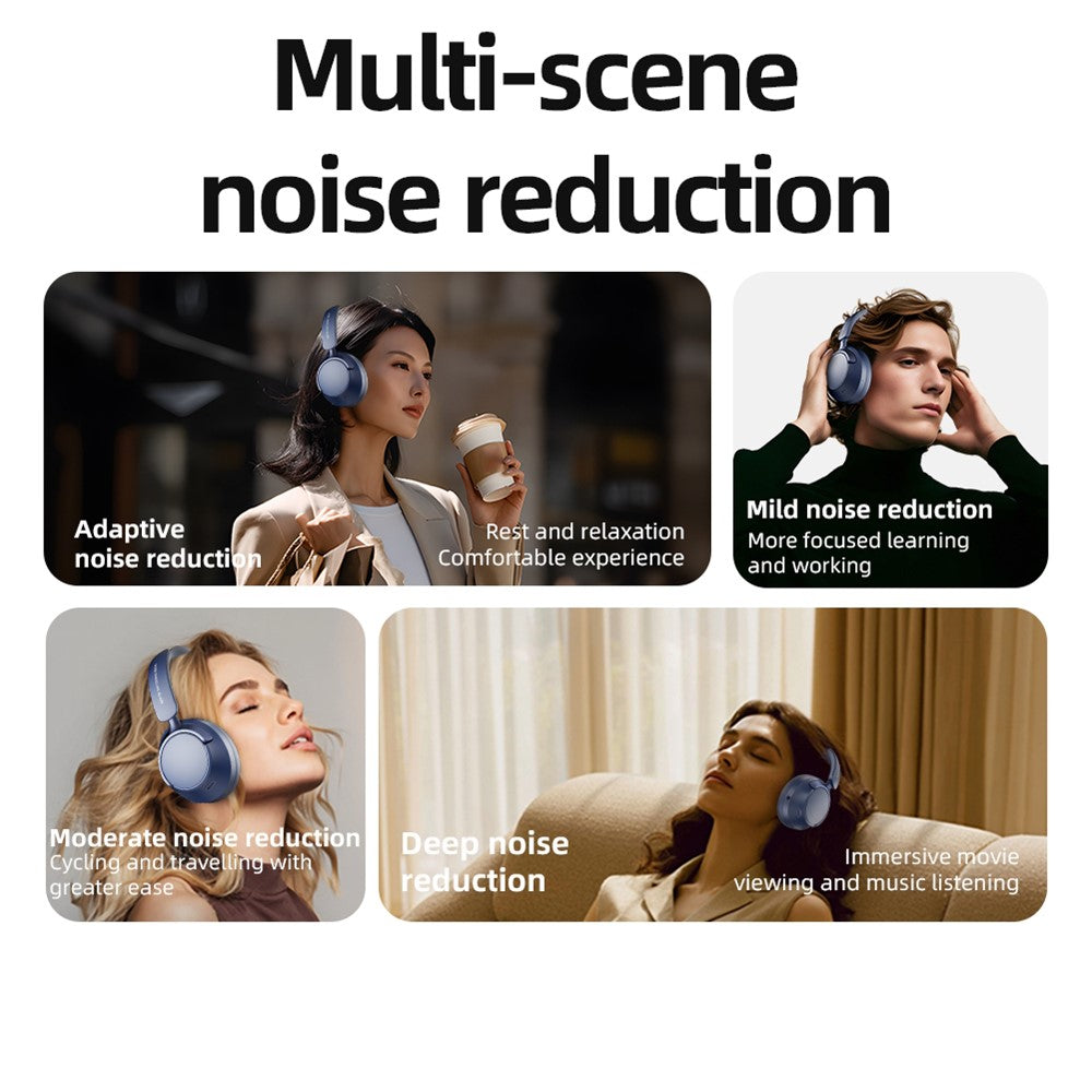 EL-GT6 ANC Noise Cancelling Low Latency Gaming Headset HiFi Sound Over Ear Bluetooth-compatible Headphones