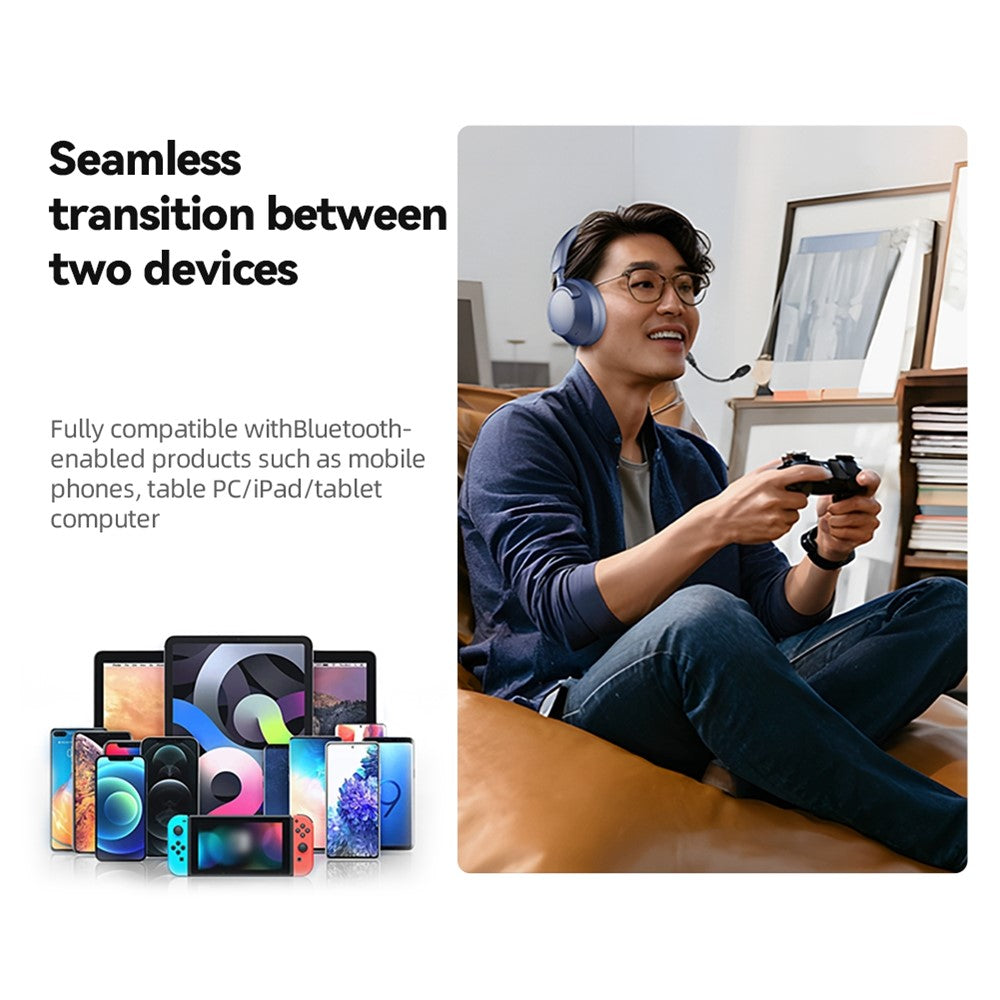 EL-GT6 ANC Noise Cancelling Low Latency Gaming Headset HiFi Sound Over Ear Bluetooth-compatible Headphones