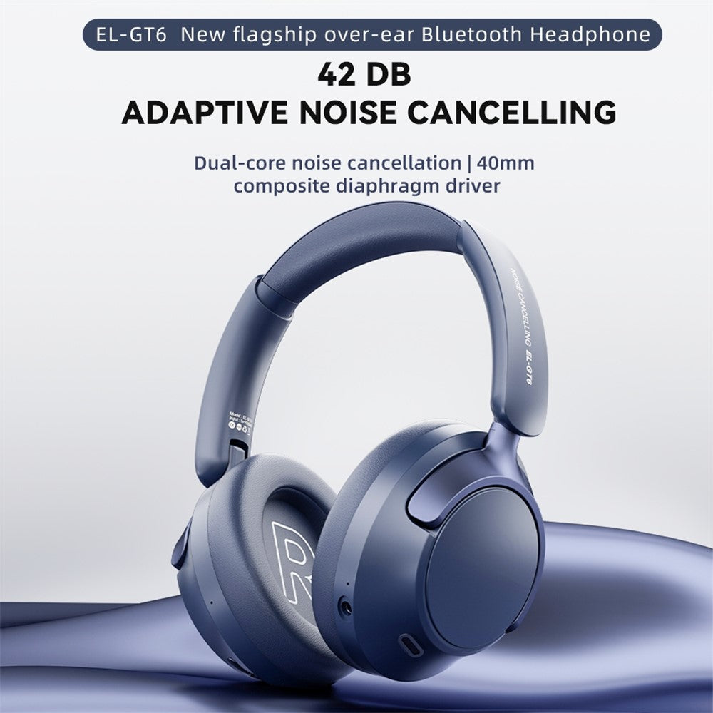 EL-GT6 ANC Noise Cancelling Low Latency Gaming Headset HiFi Sound Over Ear Bluetooth-compatible Headphones