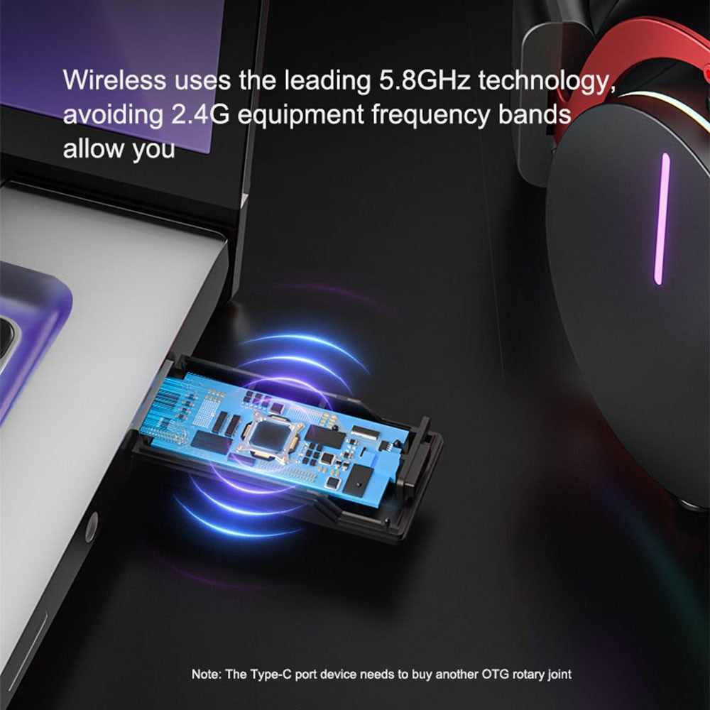 AOLION ALP5068 Gaming Headphones Compatible with PS5 Console 5.8G Wireless Bluetooth-compatible Headset