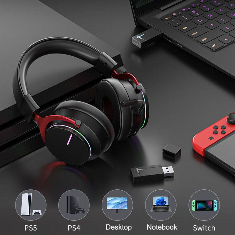 AOLION ALP5068 Gaming Headphones Compatible with PS5 Console 5.8G Wireless Bluetooth-compatible Headset
