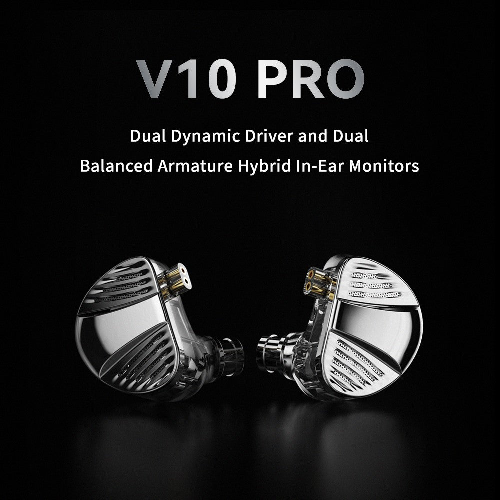 TRN V10 Pro HiFi IEM | Quad-Driver Hybrid 2DD+2BA 3.5mm Set