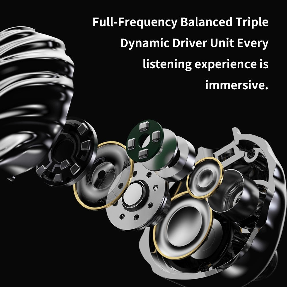 TRN Shell-Shaped Hybrid IEM | Planar HiFi Detachable Cable