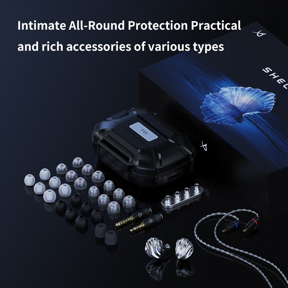 TRN Shell Shape In Ear Monitor HiFi Earphones Four Driver Music Headphones with Detachable Cable