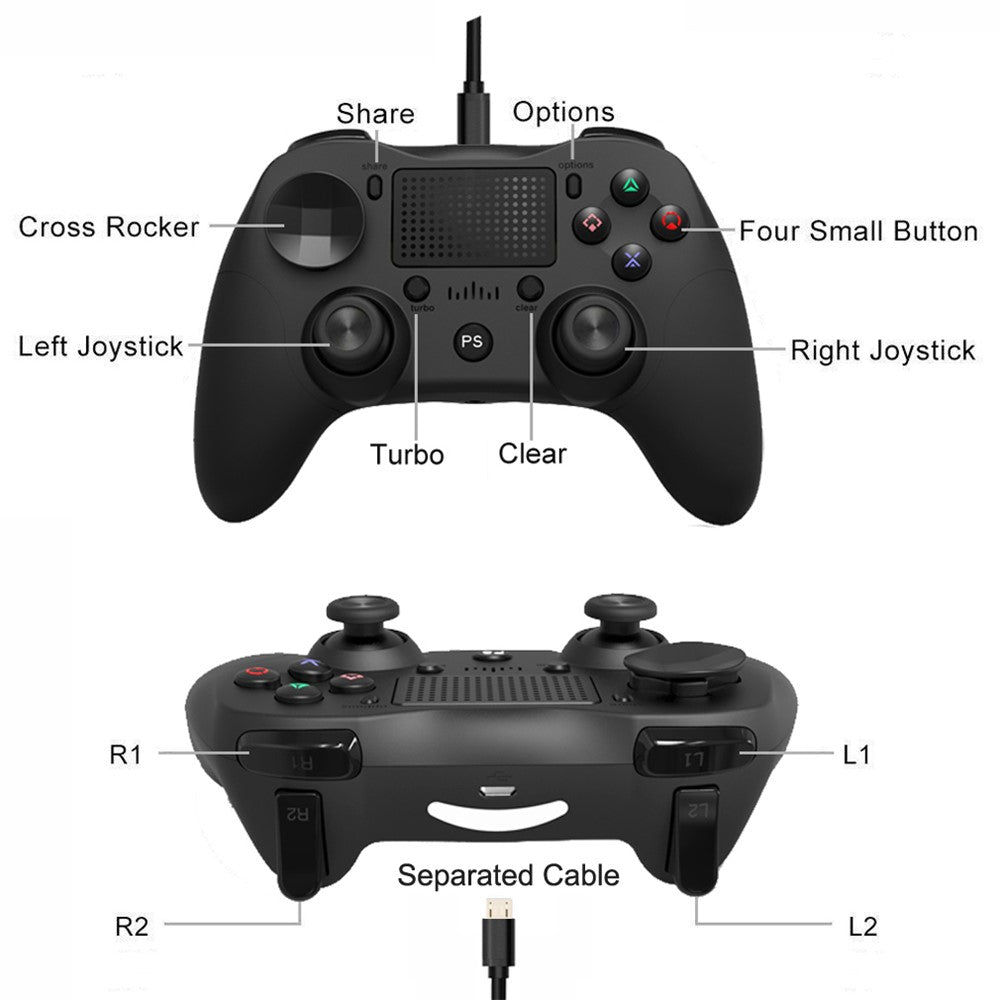 MB-P912w Wired Gamepad Dual Analog Game Joystick Controller Gaming Gamepad for PS4