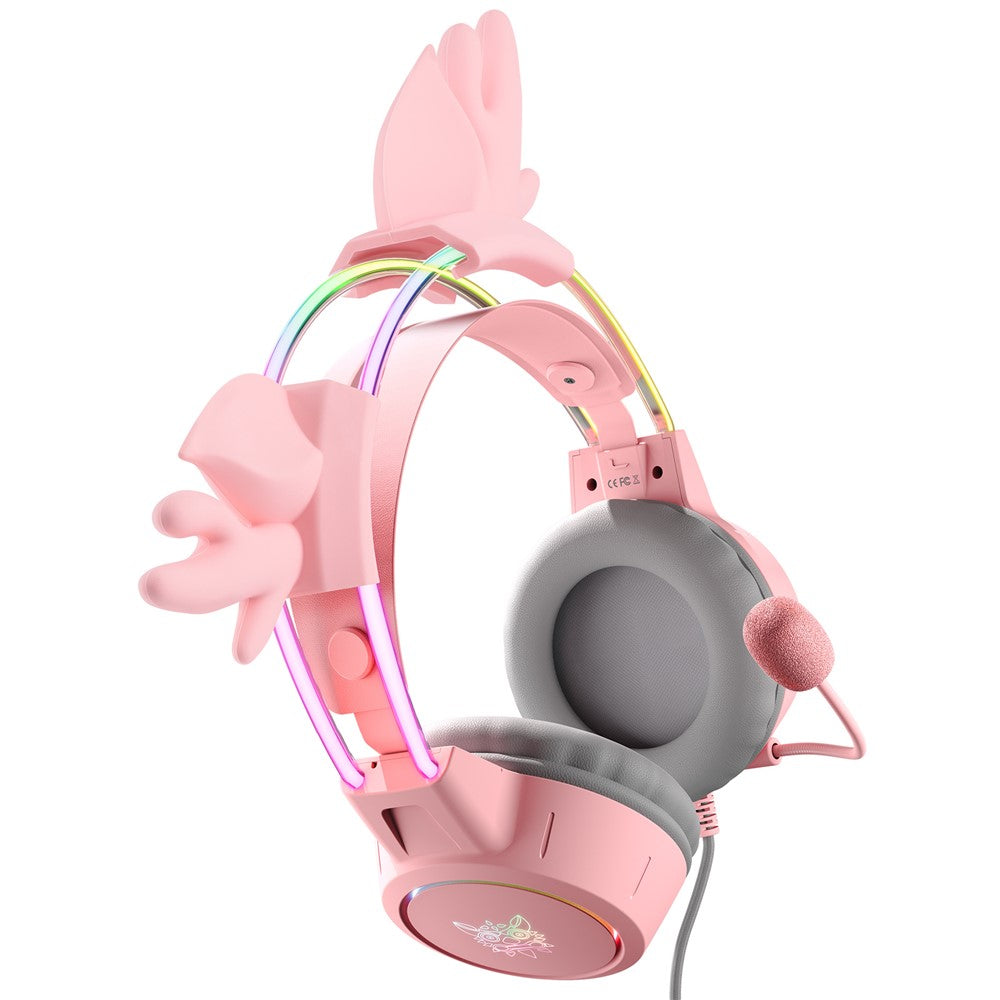 ONIKUMA X15 Pro Wired Gaming Headphones with RGB Light Antlers Design Stereo Surround Headset for Computer PC Gamer