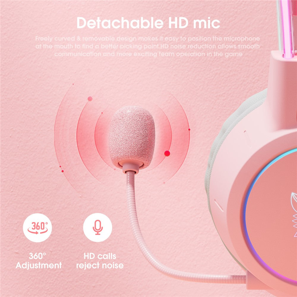 ONIKUMA X15 Pro Wired Gaming Headphones with RGB Light Antlers Design Stereo Surround Headset for Computer PC Gamer